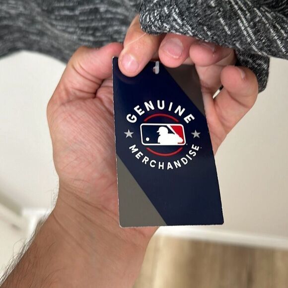 NWT Majestic Heather Grey Los Angeles Dodgers Quarter Zip Sweatshirt Size S - Picture 4 of 8